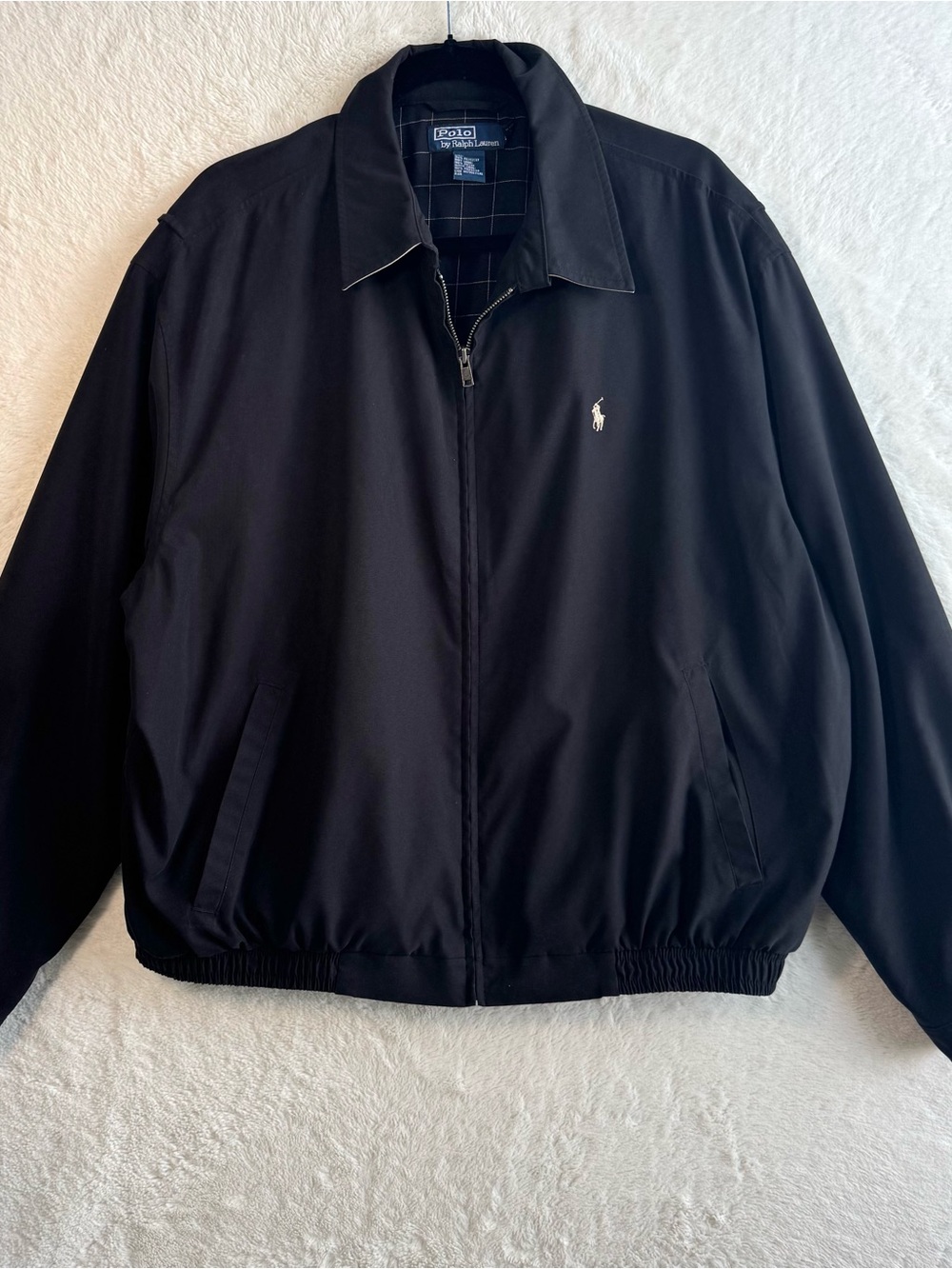Polo Ralph Lauren Bi-Swing Jacket Men's XL Black Windbreaker Pony Classic Preppy